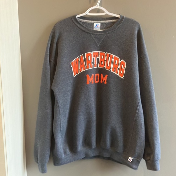 WARTBURG MOM Russell Athletic Iowa Long-sleeved Gray and Orange Sweater Size XL - Picture 9 of 13
